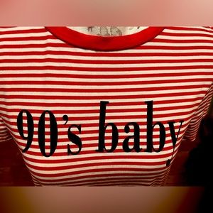 90’s Baby Red & White Tshirt Dress